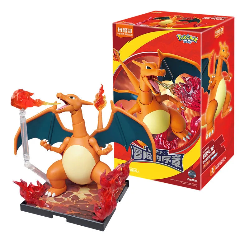 BLOKEES Pokemon building block toys Charizard Snorlax Scyther Lucario Cinderace action figure Stitching toy Collection model