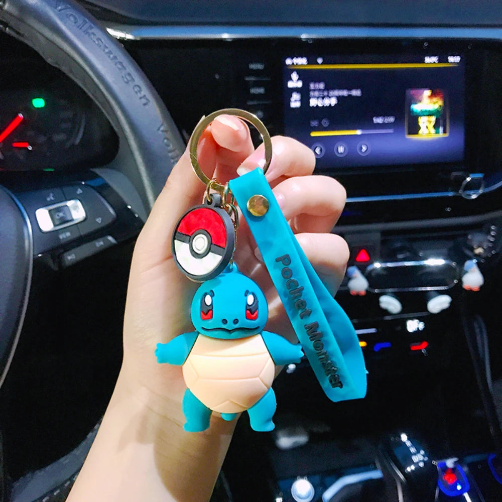Pokémon Keychain Set - Cute Pikachu & Friends Q Version Keyring, Anime Backpack Charm, Kawaii Gift for Fans & Couples (Birthday