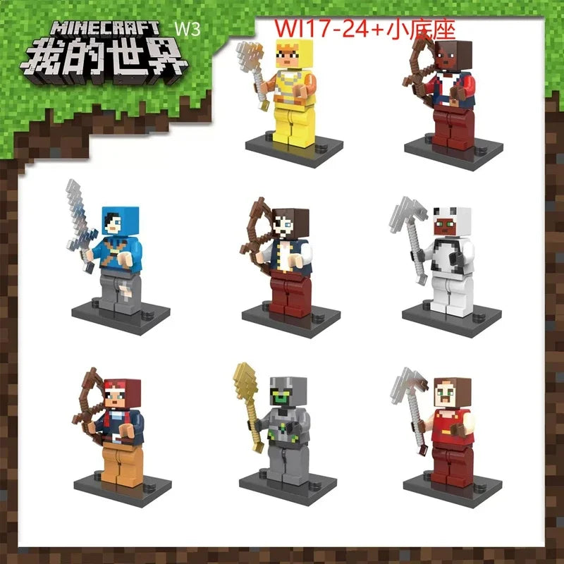 17 Styles Minecrafte Building Blocks Set I/Wi Series 8PCS Set MC Non Repetitive DIY Assembled Toy Birthday Gift action figure