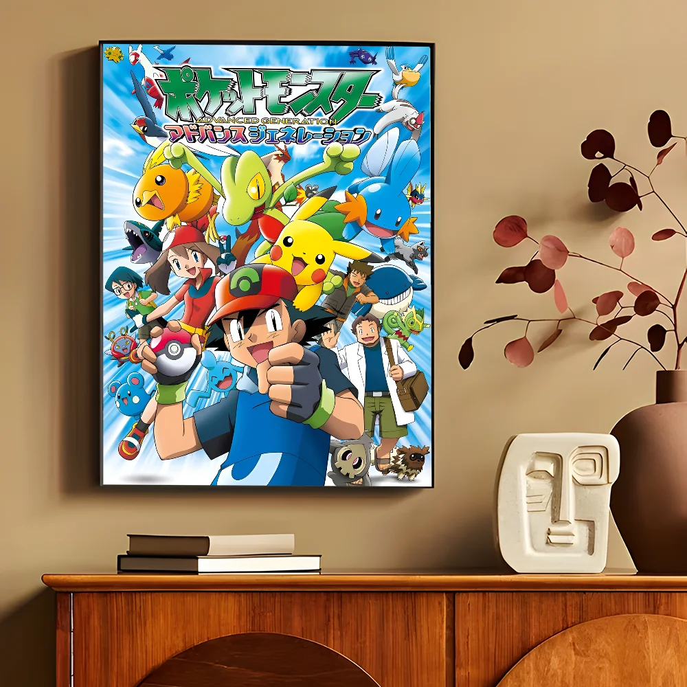 Anime P-Pokemon Anime Posters Sticky HD Quality Wall Art Retro Posters for Home Kawaii Room Decor
