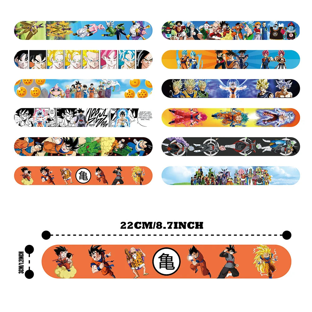 12pcs Dragon Ball‌ Bracelets Birthday Party Favors Cartoon Wrist Bracelet Baby Shower Kids Favor for Party Decorations