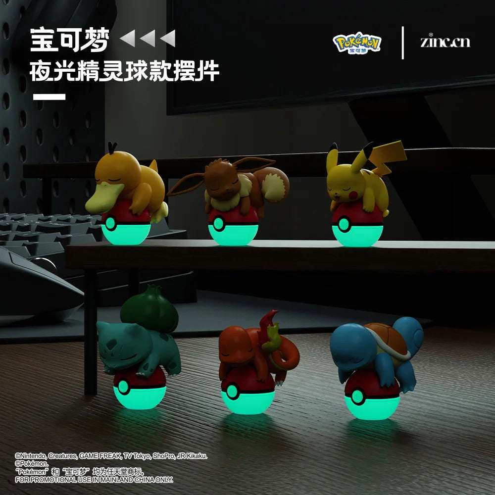 Genuine Pokemon Pikachu Eevee Psydusk Squirtle Charmander Bulbasaur Anime Action Figure Toy Doll Car Decoration Christmas Gift