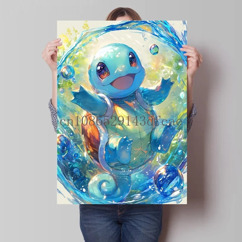 Pokemon Classic Anime Canvas Painting Bulbasaur Charmander Squirtle Poster and Print Wall Art Ink Picture Home Decor Kids Gifts