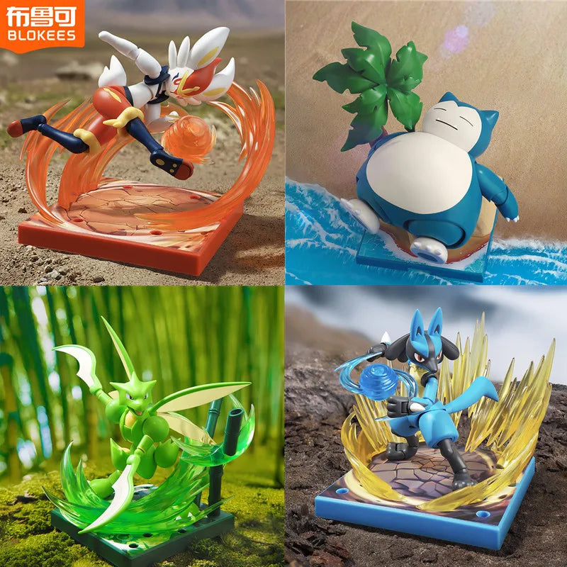 Original Blokees Pokemon Charizard Greninja Meowscarada Ceruledge Pikachu Blind Box Building Blocks Action Figure Anime Doll Toy