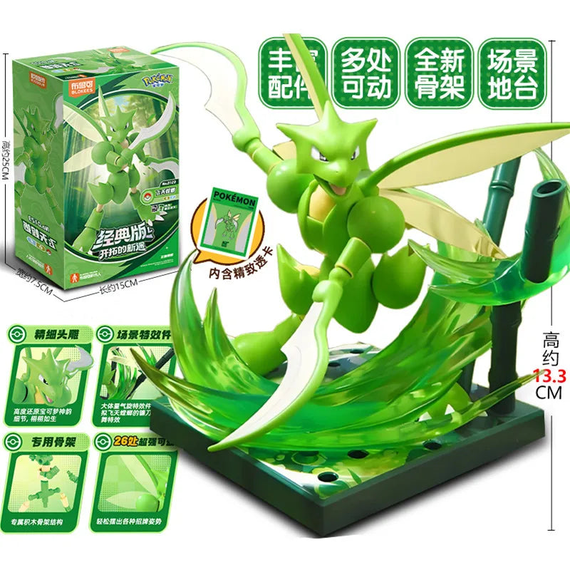 Original Blokees Pokemon Charizard Greninja Meowscarada Ceruledge Pikachu Blind Box Building Blocks Action Figure Anime Doll Toy