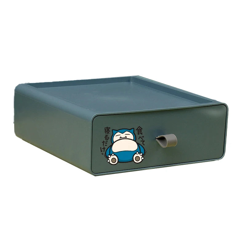 Pokemons Desktop Organizer Drawer Style Storage Box Office Multi-layer Small Storage Cabinet Bookshelf Assembled Case Party Gift