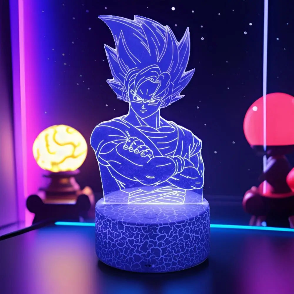 Dragon Ball Z Anime Figures Goku Figure Vegeta Gohan 3D Lamp PVC Action figurine Toys for Children Room Decor Super Saiyan Gifts