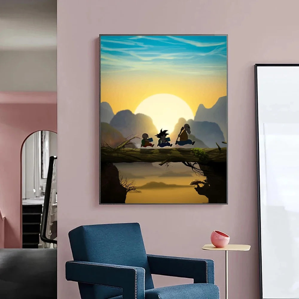 Japanese Anime Canvas Painting Dragon Ball vintage Goku Poster Prints Mural Pictures Wall Art Living Room anime Home Decor Gifts