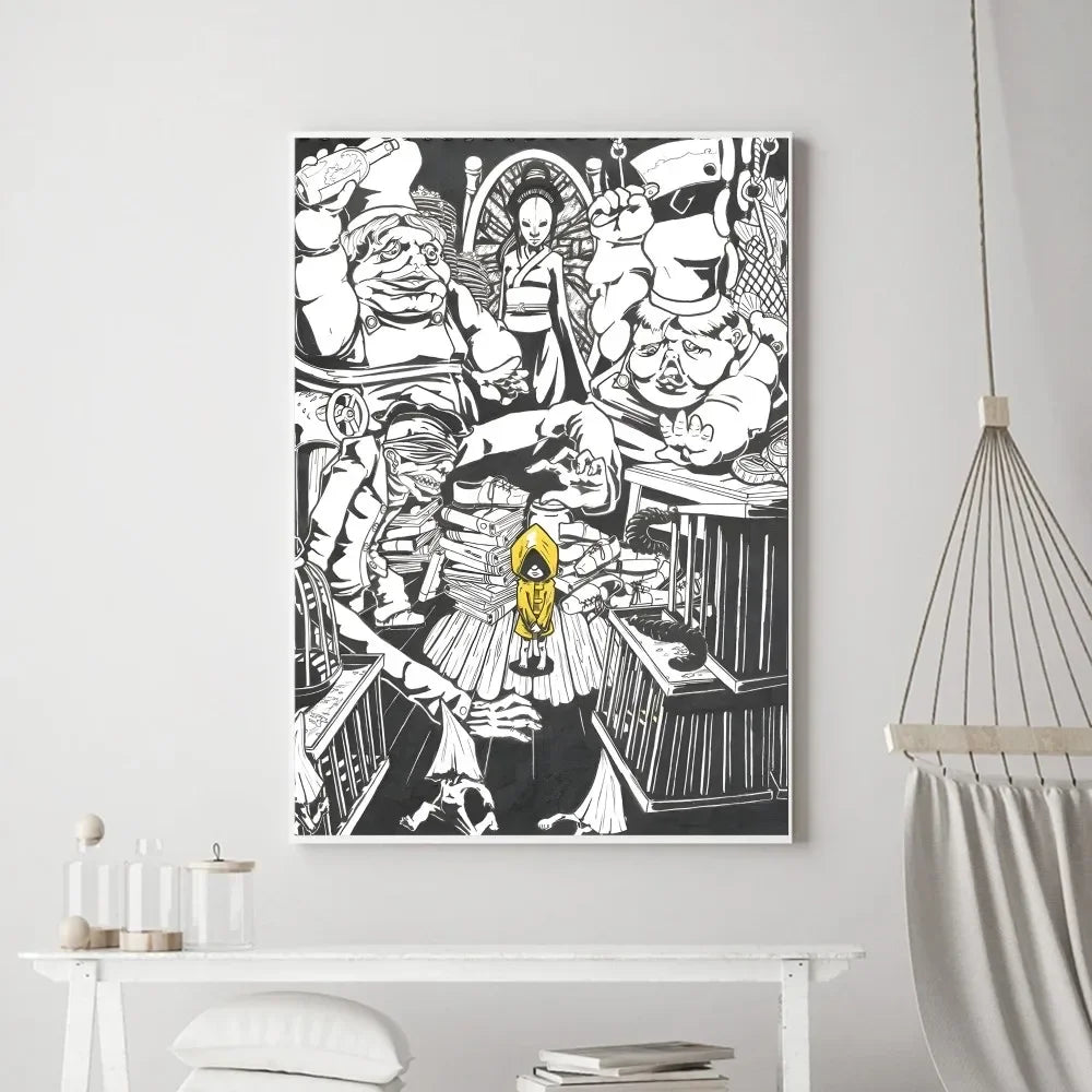 Game Little Nightmares Poster Vintage Poster Prints Art Home Canvas Painting Bathroom Kitchen Bar Accessories