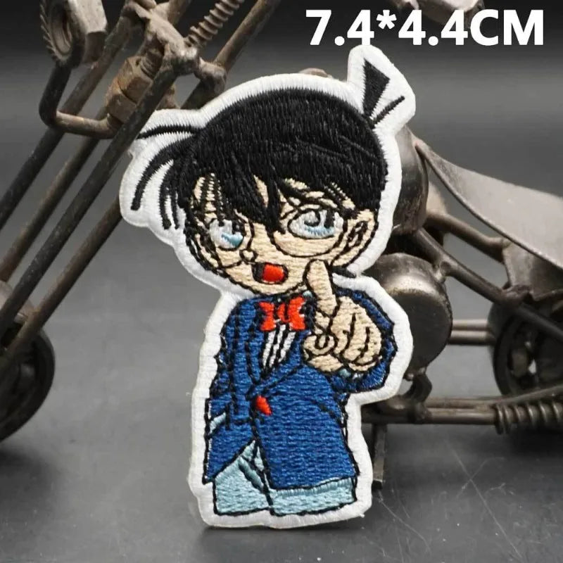 Conan Edogawa Cloth Sticker Creative High Value Cartoon Cute Couple Clothes School Bag Decorated Self Adhesive Patch Velcro