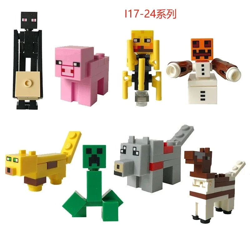 17 Styles Minecrafte Building Blocks Set I/Wi Series 8PCS Set MC Non Repetitive DIY Assembled Toy Birthday Gift action figure