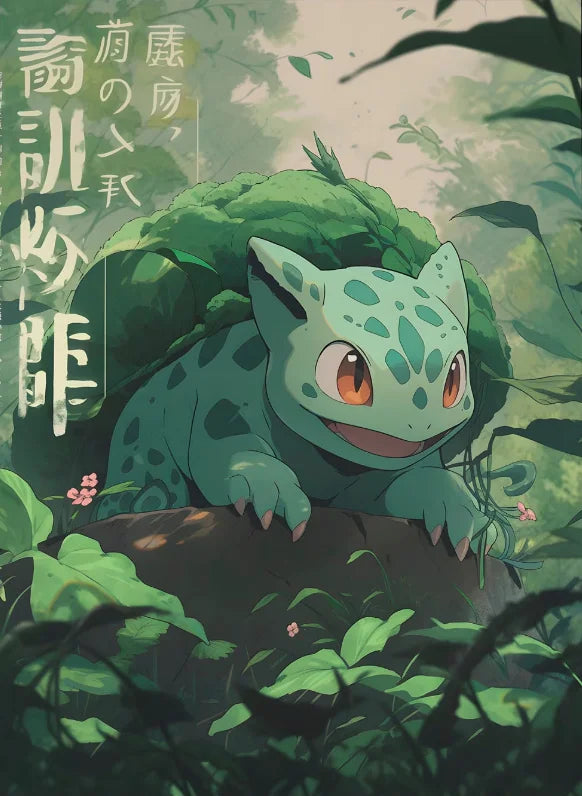 P-Pokemon Japanese Anime Canvas Painting Kawaii Elf Pets HD Poster Retro Bar Noodle Room Living Room Home Mural Decor Kids Gifts