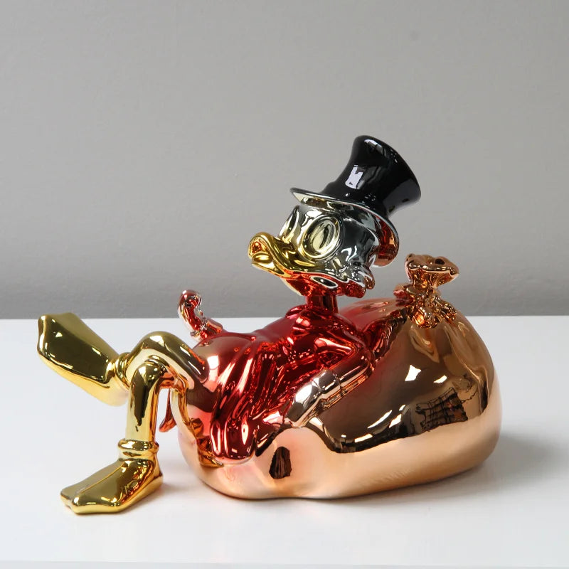 Modern Minimalist Ceramic Duck Figurine Creative Cartoon Decor for Living Room Model Home Office Desk