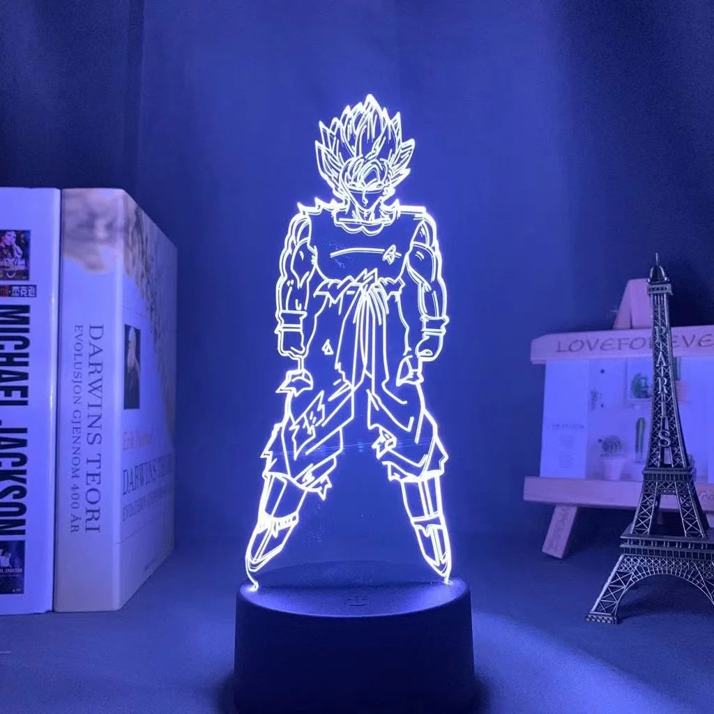Anime Dragon Ball Lamp Led Acrylic Stand Super Saiyan Goku Figure For  Child Bedroom Decor Nightlight Cool Kids Birthday Gift