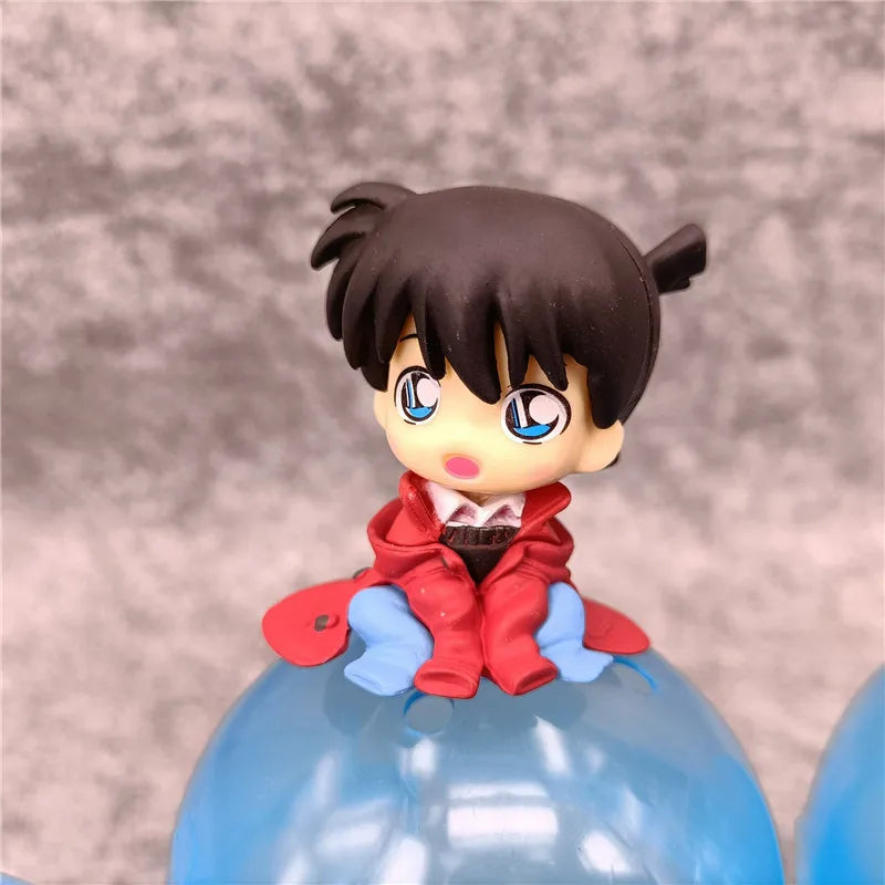 6pcs/set Anime Detective Conan kawaii Mini Youth version Sitting posture Action Figure PVC Model Toys Doll Desk Decor Gift boxed