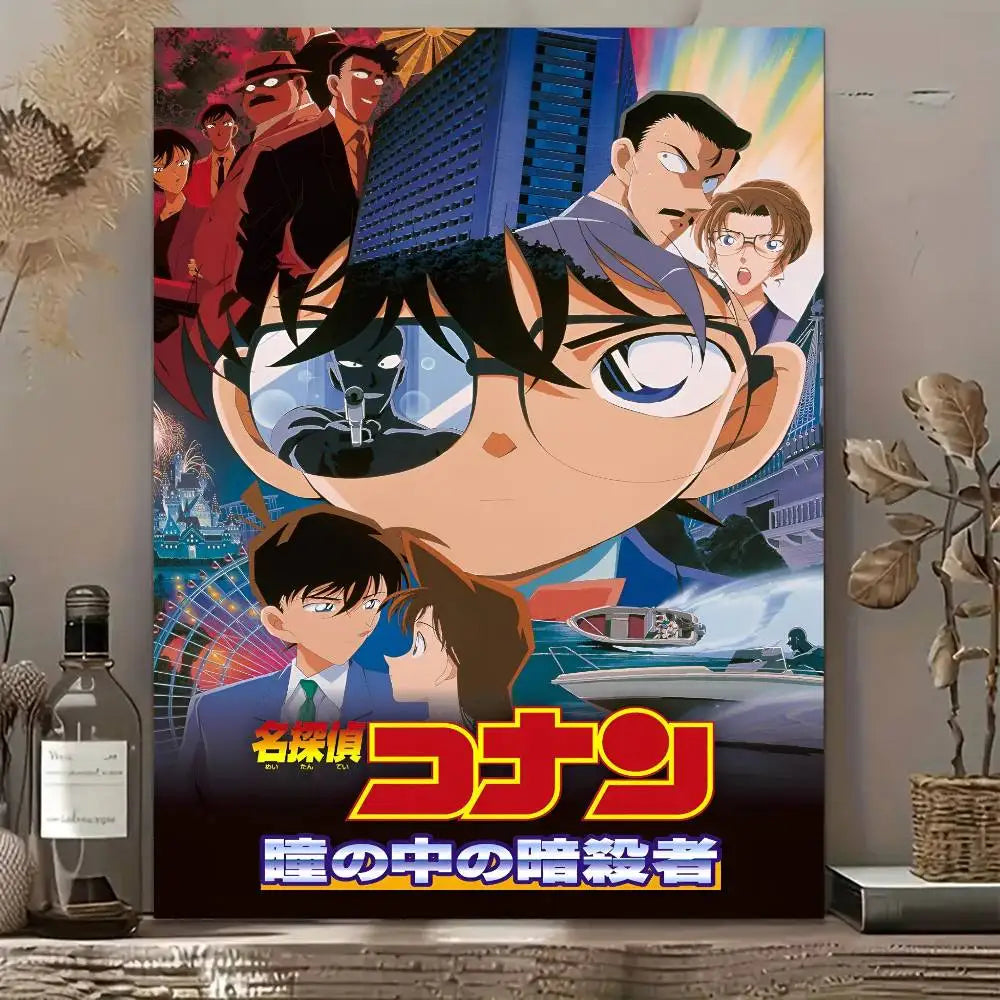Detective Conan Poster Self-adhesive Art Waterproof Paper Sticker Coffee House Bar Room Wall Decor