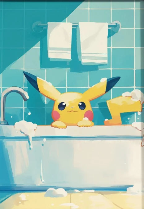 P-Pokemon Japanese Anime Canvas Painting Kawaii Elf Pets HD Poster Retro Bar Noodle Room Living Room Home Mural Decor Kids Gifts