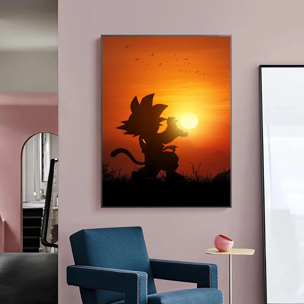 Japanese Anime Canvas Painting Dragon Ball vintage Goku Poster Prints Mural Pictures Wall Art Living Room anime Home Decor Gifts