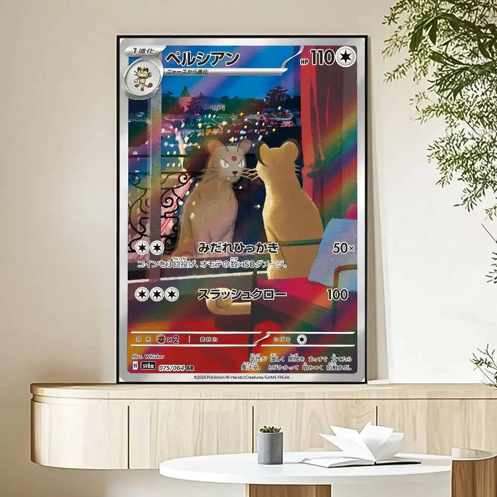 MINISO Cartoon Pokemon Poster HD Art Sticky Wall Waterproof Home Living Room Bedroom Bar Aesthetic Decoration