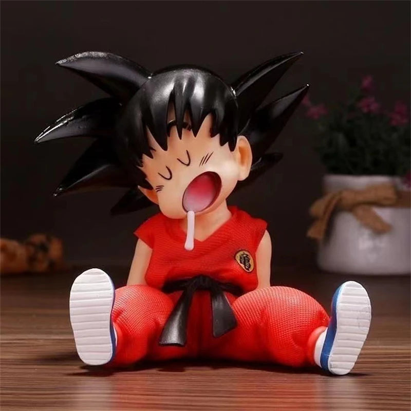 10cm Dragon Ball Anime Figure Son Goku Super Saiyan Q Version Model Figurine PVC Statue Collection Toys Children Christmas Gifts