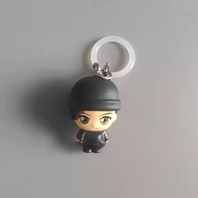 BANDAI Original In Stock Detective Conan Gashapon Keychain Set - Kaito Kid/Ran/Heiji/Akai/Amuro - Anime Collectible Charm