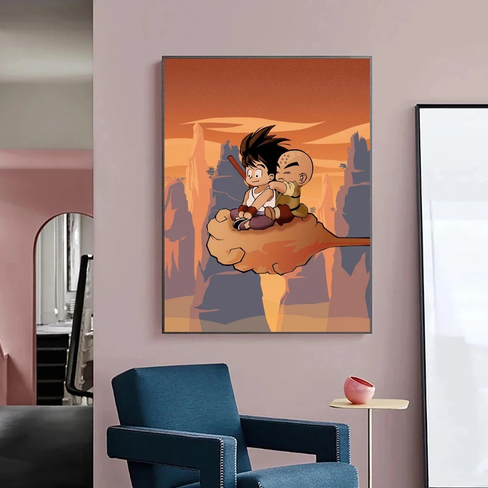 Japanese Anime Canvas Painting Dragon Ball vintage Goku Poster Prints Mural Pictures Wall Art Living Room anime Home Decor Gifts