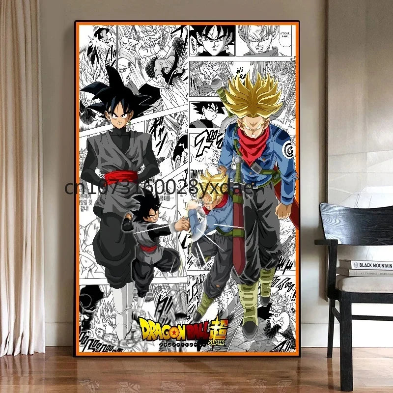 Anime Classic Canvas Prints Poster Dragon Ball Z Goku Vegeta Gohan Home Room Bar Wall Decor Art Picture Painting Wallpaper Gift
