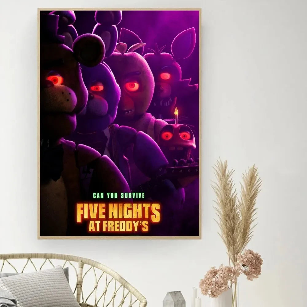 ملصق لعبة F-Five N-Nights at Freddy's DIY ملصق فيلم عتيق لوحة فنية جدارية ملصقات دراسية لوحة حائط صغيرة الحجم