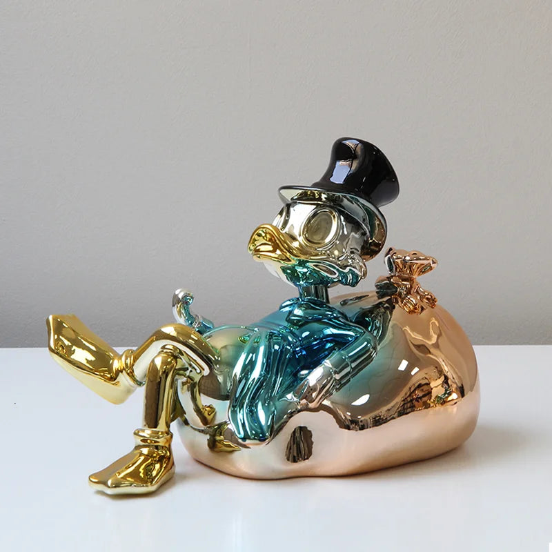 Modern Minimalist Ceramic Duck Figurine Creative Cartoon Decor for Living Room Model Home Office Desk