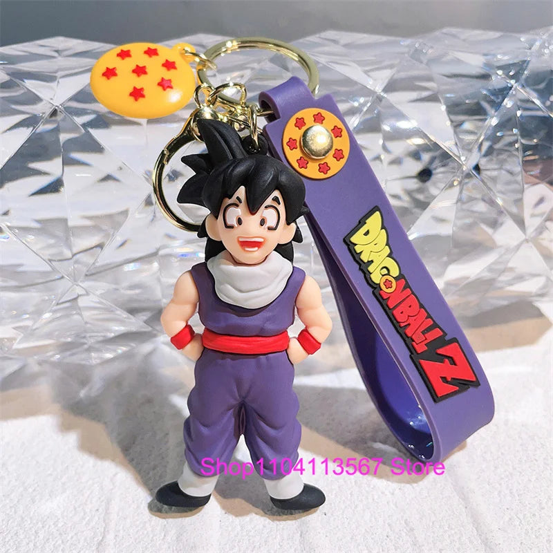 Dragon Ball Keychain Kawaii Vegeta Cartoon Bulma Piccolo Car Key Chain Backpack Pendant Keyring Gifts Accessories