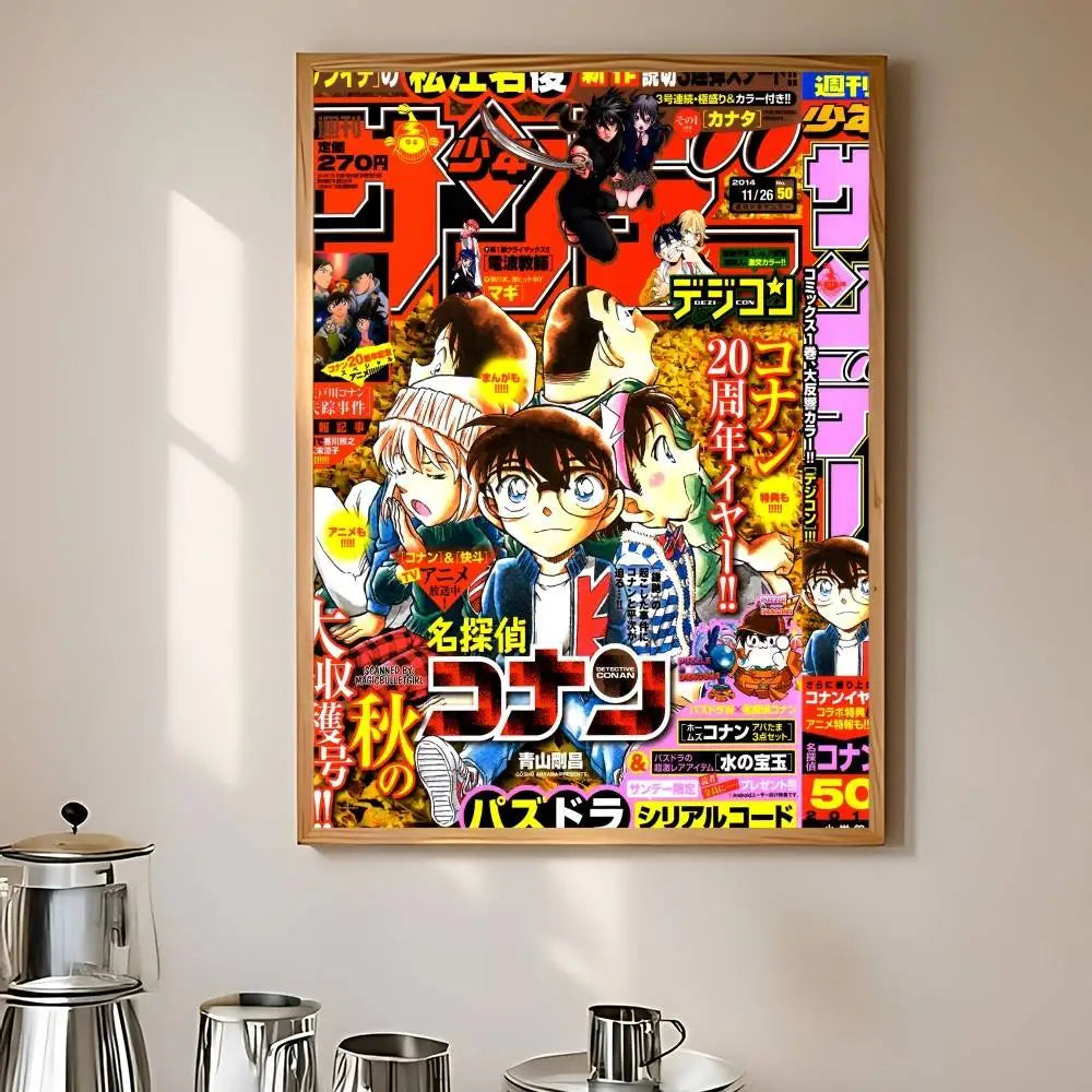 D-Detective Conan Comics Magazine Poster HD Canvas Painting Print For Home Living Room Bedroom Decorative Pictures