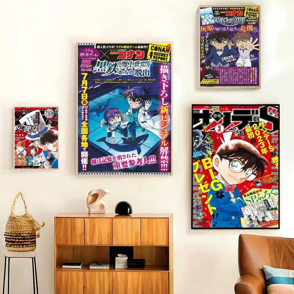 D-Detective Conan Comics Magazine Poster HD Canvas Painting Print For Home Living Room Bedroom Decorative Pictures
