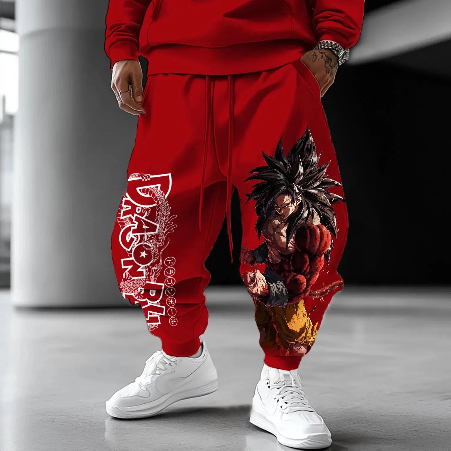 Dragon Ball Super Saiyan Goku Men Jogger Pants Anime Streetwear Casual Sweatpants Loose Fit Graphic Print Spring Autumn Trousers
