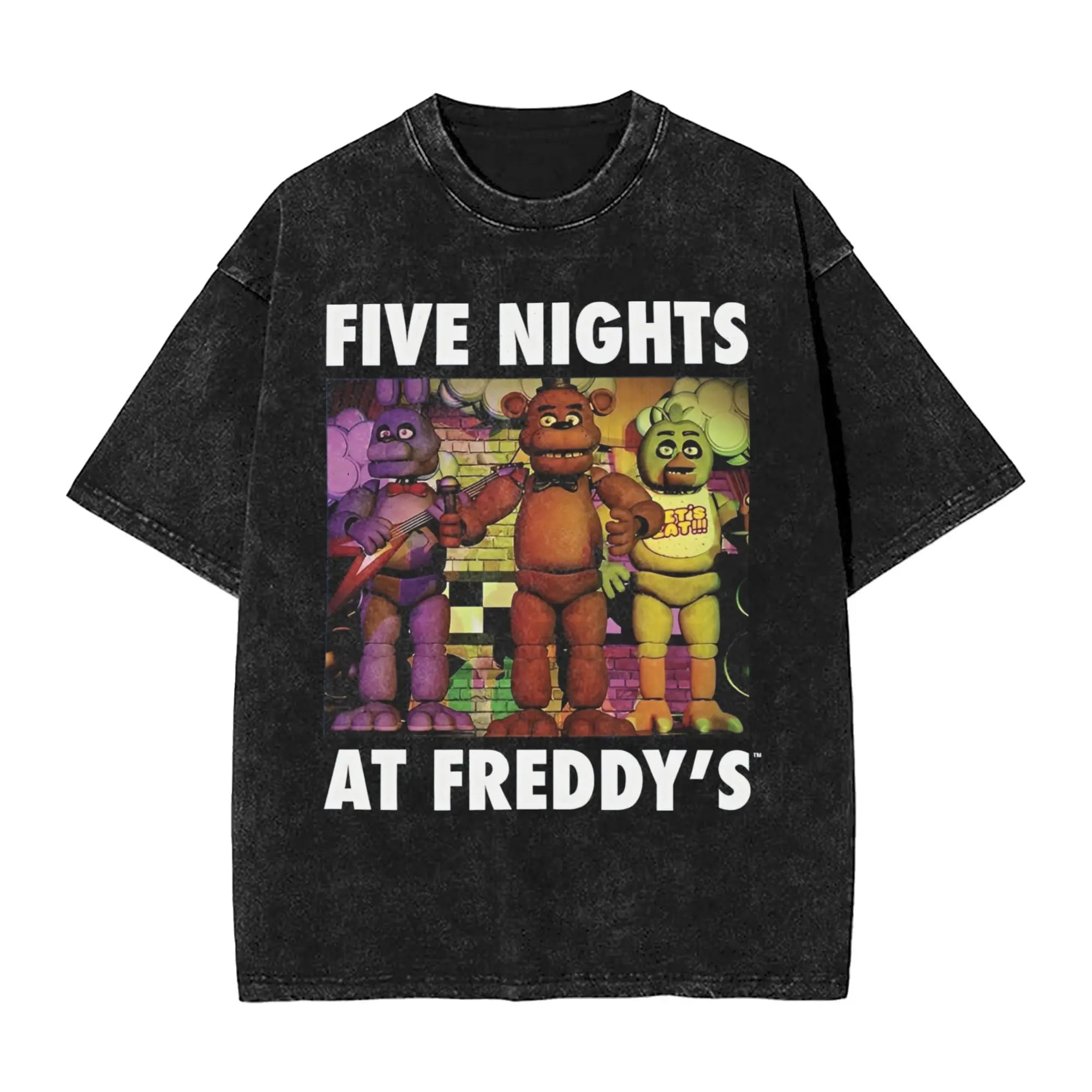 تي شيرت رجالي قطني أساسي مناسب لعام 2000، تي شيرت صيفي من FNAF At Freddy's، برقبة دائرية، تي شيرت عصري، مقاس كبير، قابل للتخصيص بنفسك