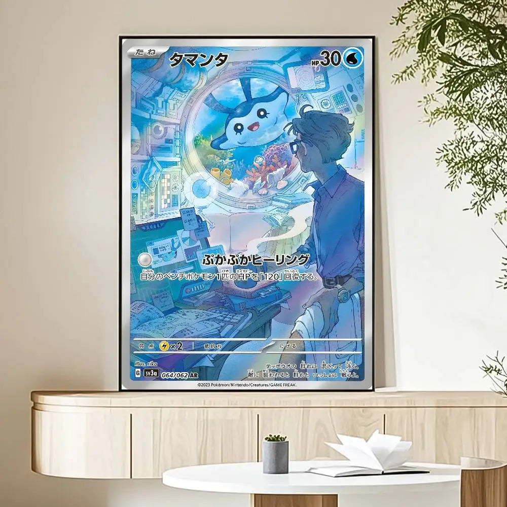MINISO Cartoon Pokemon Poster HD Art Sticky Wall Waterproof Home Living Room Bedroom Bar Aesthetic Decoration