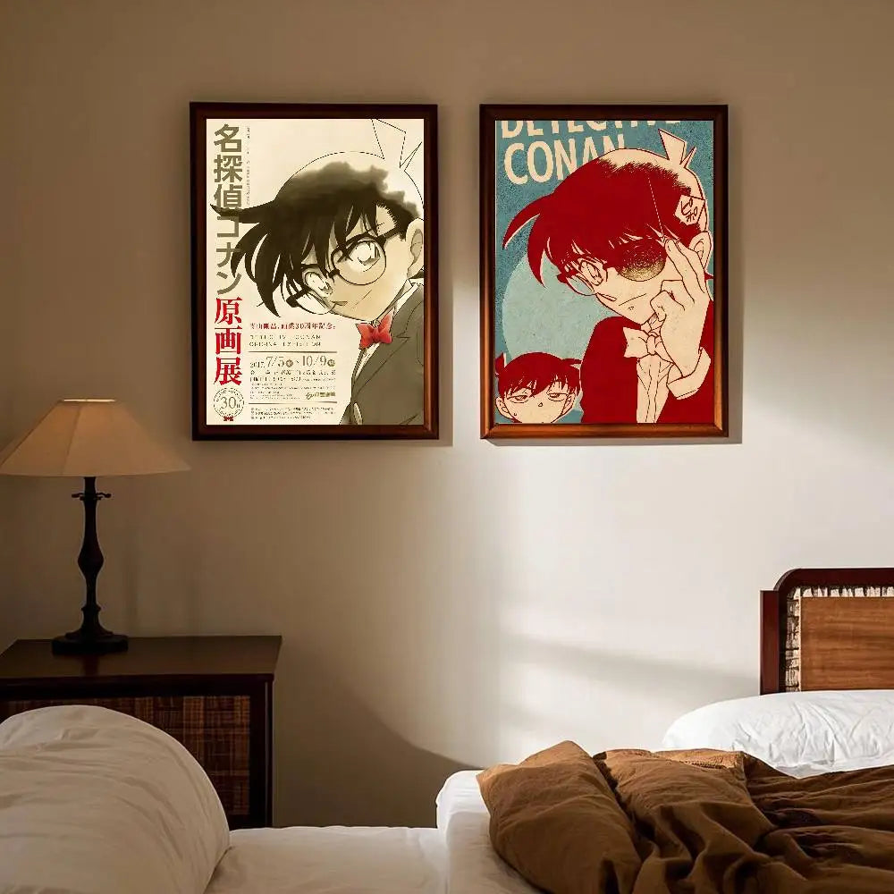 Hot Anime D-Detective C-Conan Poster High Quality Dorm Living Room Aesthetic Wall Decoration Painting Stickers Gift