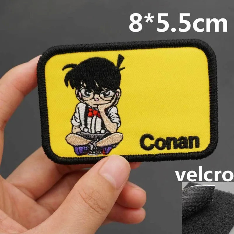 Conan Edogawa Cloth Sticker Creative High Value Cartoon Cute Couple Clothes School Bag Decorated Self Adhesive Patch Velcro