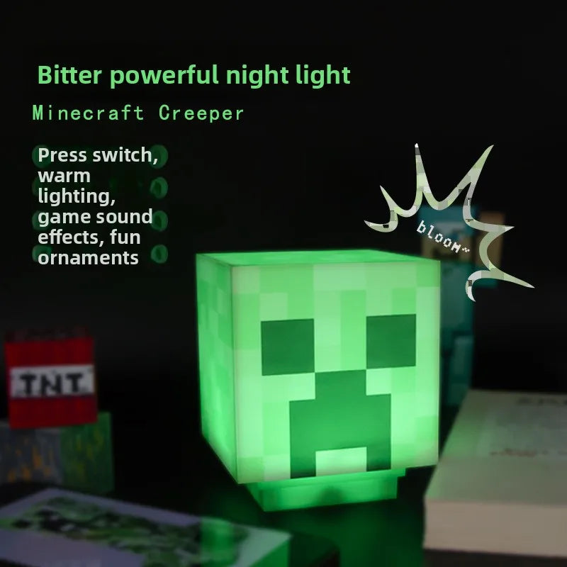 MC Game LEDCreeper Night Lamp Block Creative Button Light Toy Game LED Home Bedroom Desktop Decoration Bedside Lamp Ornaments