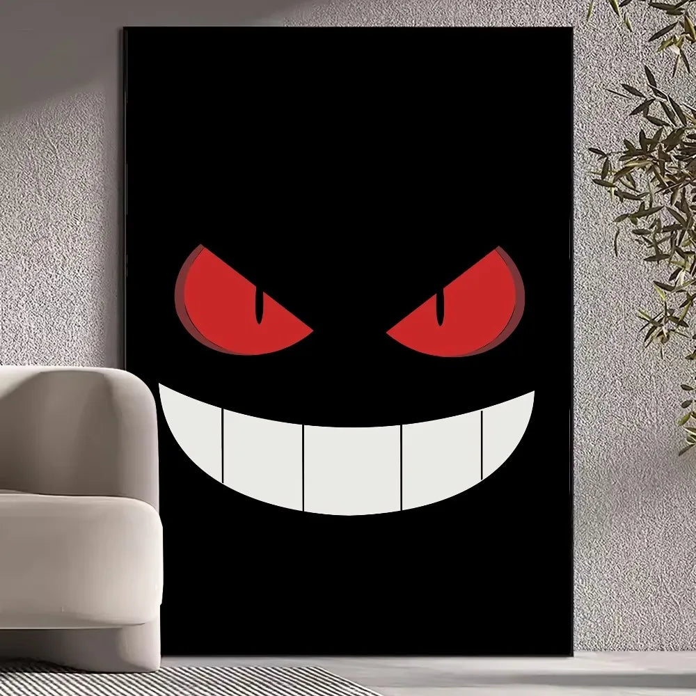 BiliBili Anime Pokemon Cute Gengar Poster Prints Wall Pictures Living Room Home Decoration