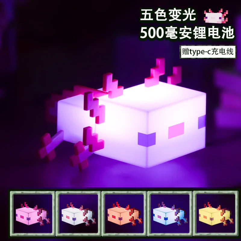 Minecraft My World Series Diamond Ore Lamp Colorful Charging Miner's Lamp Medicine Water Bottle Torch Model Gift Night Light