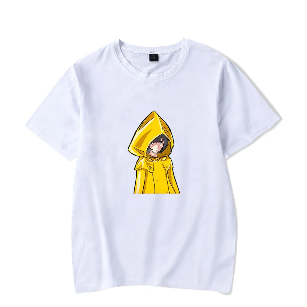 تيشيرت **Little Nightmares 2** بطباعة ثلاثية الأبعاد مستوحاة من لعبة الرعب الأنمي، تصميم ستريت وير مناسب للرجال والنساء والشباب، مثالي لعشاق الألعاب والأزياء بأسلوب هاراجوكو.