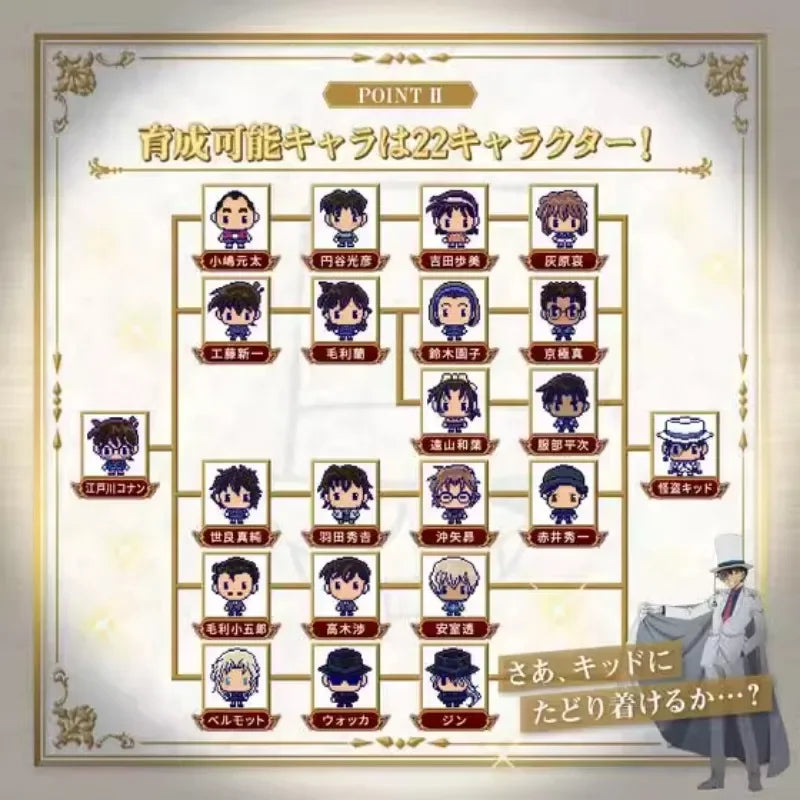 Bandai Genuine Case Closed Tamagotchi Anime Figure Conan Edogawa Kuroba Kaito Toys Boys Girls Christmas Gift Collectible Model