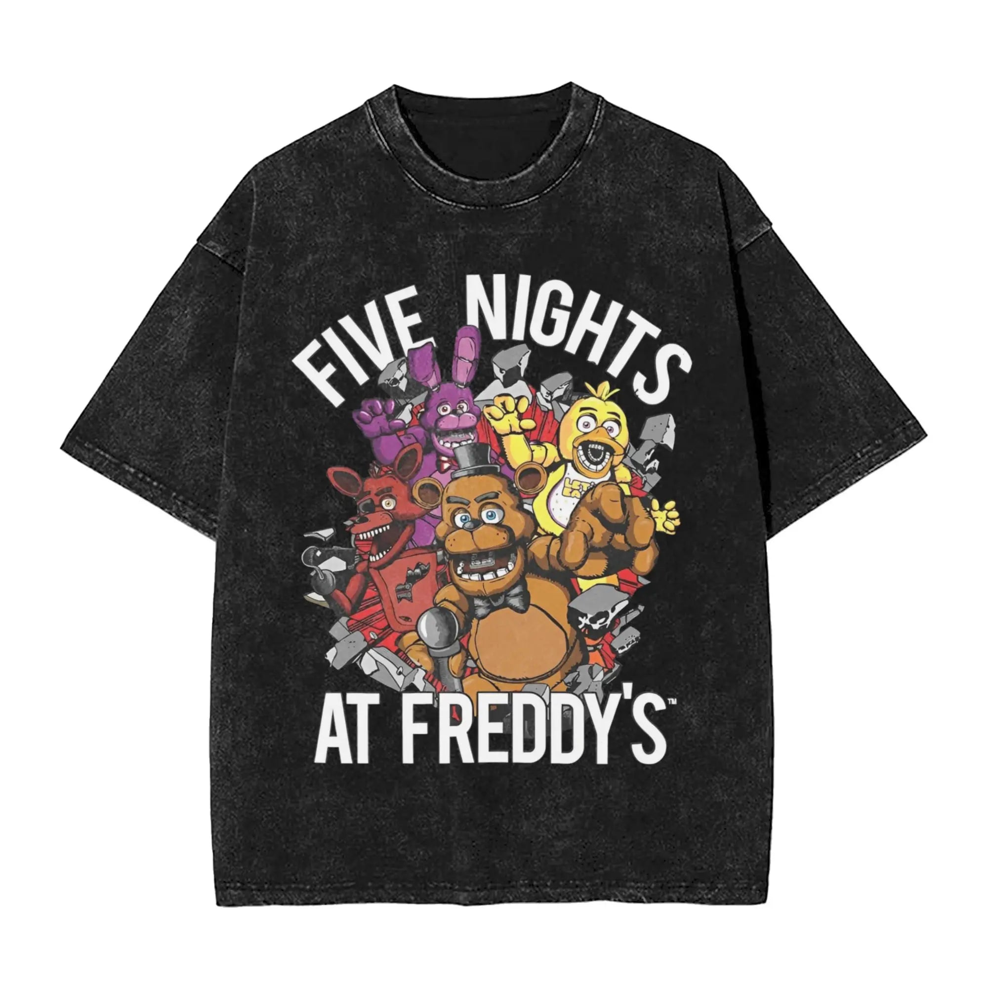 تي شيرت رجالي قطني أساسي مناسب لعام 2000، تي شيرت صيفي من FNAF At Freddy's، برقبة دائرية، تي شيرت عصري، مقاس كبير، قابل للتخصيص بنفسك