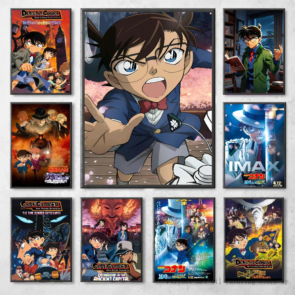 Detective C-Conan Poster Poster Self-adhesive Art Waterproof Paper Sticker Coffee House Bar Room Wall Decor