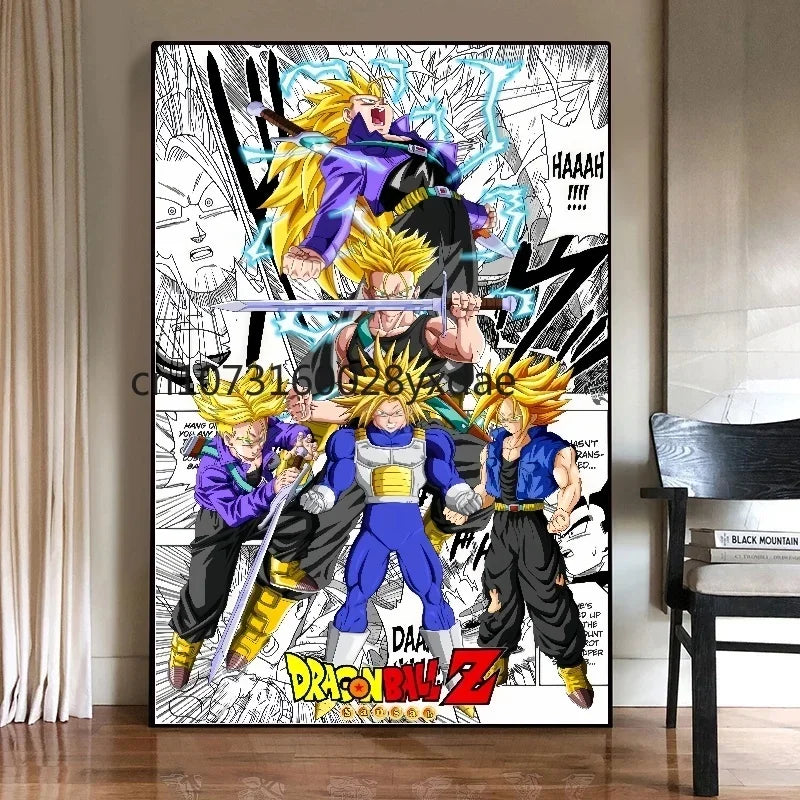 Anime Classic Canvas Prints Poster Dragon Ball Z Goku Vegeta Gohan Home Room Bar Wall Decor Art Picture Painting Wallpaper Gift
