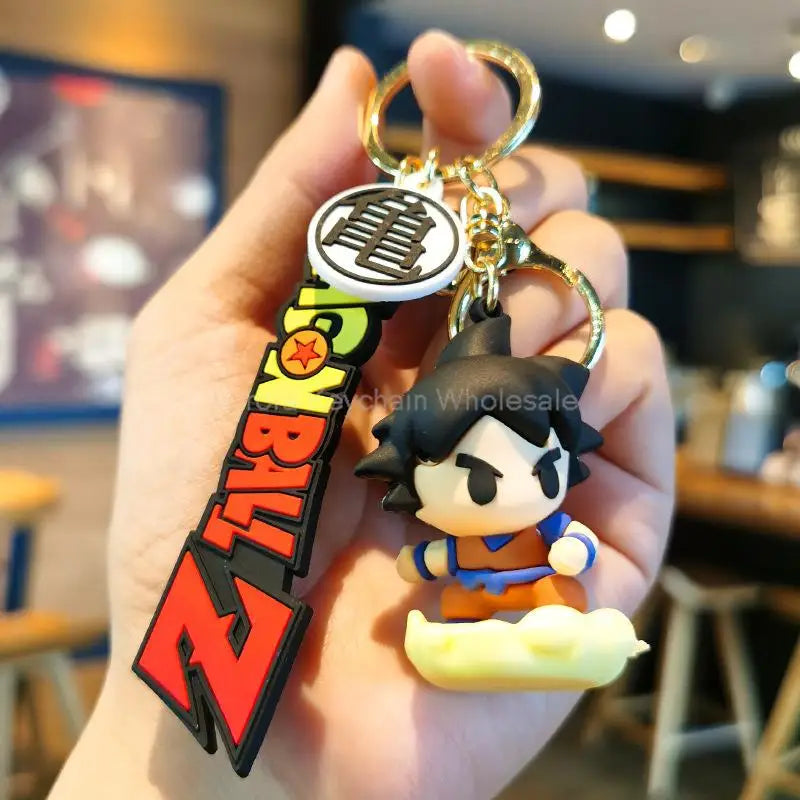 Anime Dragon Ball Keychain Z Super Saiyan Son Goku Bulma Broly Piccolo Majin Buu Series Car Pendant Keyring Kids Toys Gifts