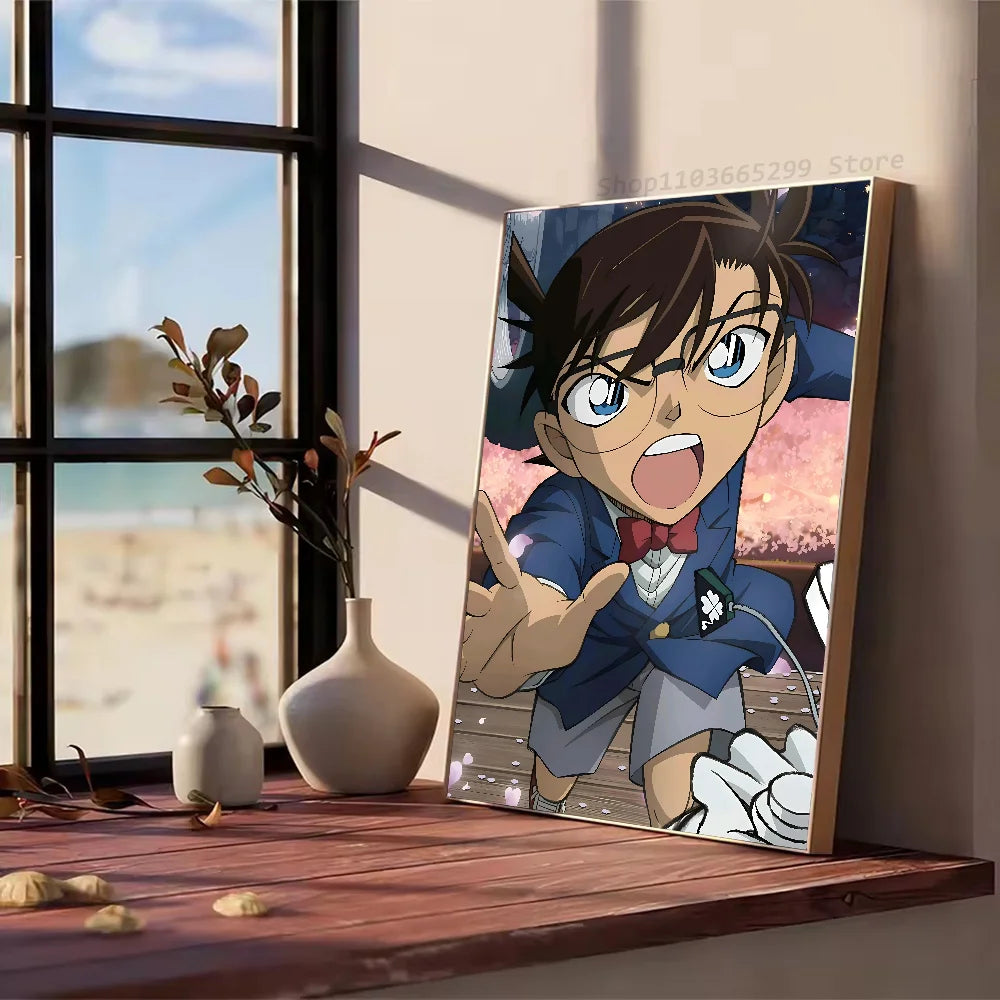 Detective C-Conan Poster Poster Self-adhesive Art Waterproof Paper Sticker Coffee House Bar Room Wall Decor