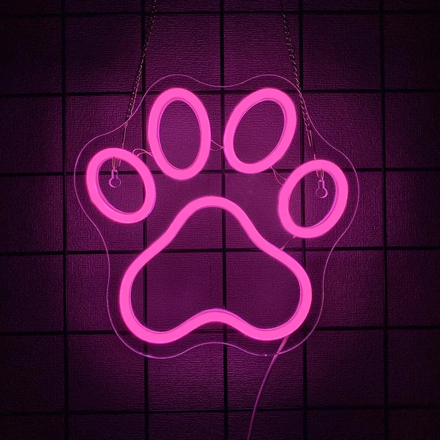 تُستخدم لتزيين الحائط، تعمل بالطاقة عبر USB، تُستخدم في مصابيح الحائط الفنية في الغرف والحانات والمكاتب ومتاجر الحيوانات الأليفة، لافتة نيون LED على شكل كلب جميل