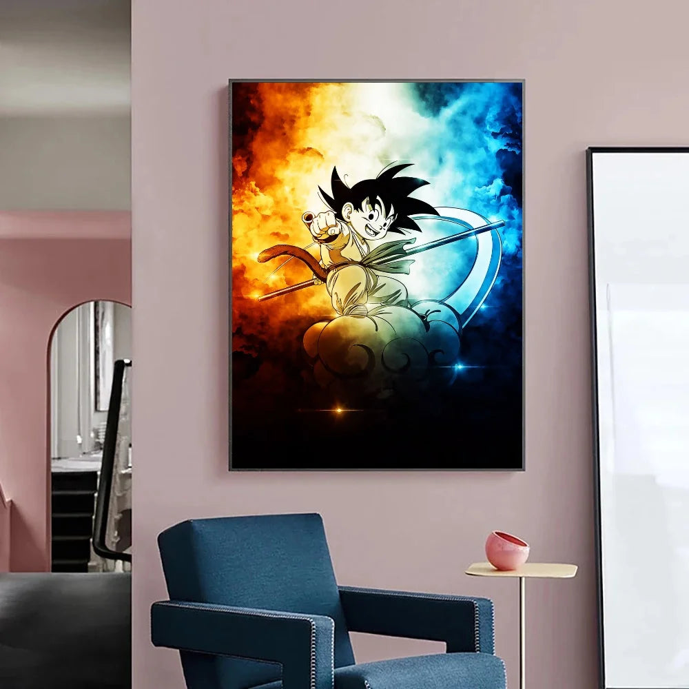 Japanese Anime Canvas Painting Dragon Ball vintage Goku Poster Prints Mural Pictures Wall Art Living Room anime Home Decor Gifts
