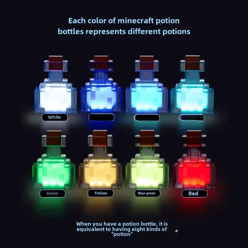 MC Game Night Light Change Color Liquid Medicine Bottle Model Night Light Type C Rechargeable Abs Light for Cabinet Wardrobe